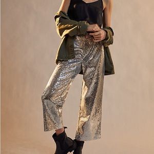 Anthropologie - Porridge Silver Sequin Pants